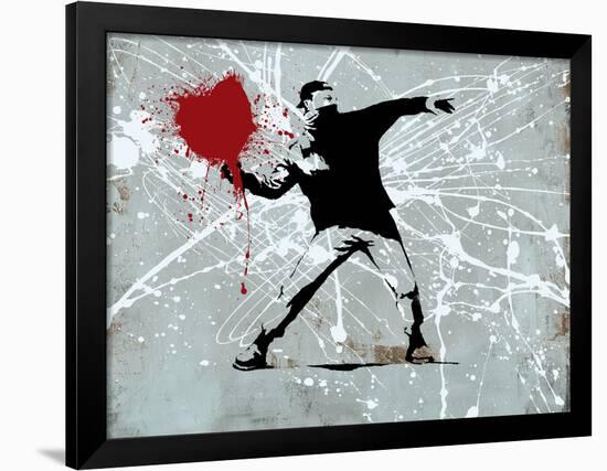 Painted heart Thrower-Banksy-Framed Premium Giclee Print