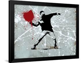 Painted heart Thrower-Banksy-Framed Premium Giclee Print