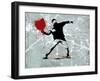 Painted heart Thrower-Banksy-Framed Giclee Print