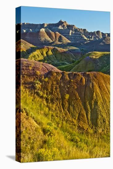 Painted Hills, Badlands Loop Trail, Badlands National Park, South Dakota, USA-Michel Hersen-Stretched Canvas