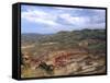 Painted Hills from the Heights, John Day Fossil Beds National Monument, Mitchell, Oregon, USA-Michel Hersen-Framed Stretched Canvas