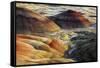 Painted Hills, sunset, John Day Fossil Beds National Monument, Mitchell, Oregon, USA-Michel Hersen-Framed Stretched Canvas