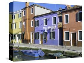 Painted Houses, Burano, Venice, Veneto, Italy-Lee Frost-Stretched Canvas