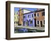 Painted Houses, Burano, Venice, Veneto, Italy-Lee Frost-Framed Photographic Print