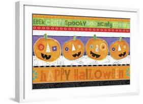 Painted Jack-O-Lantern Stripe repeat-Holli Conger-Framed Giclee Print