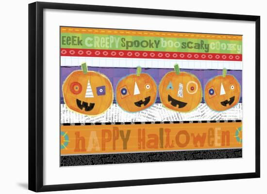 Painted Jack-O-Lantern Stripe repeat-Holli Conger-Framed Giclee Print