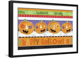 Painted Jack-O-Lantern Stripe repeat-Holli Conger-Framed Giclee Print