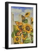 Painted Ladies and Morning Glories-Charlsie Kelly-Framed Giclee Print