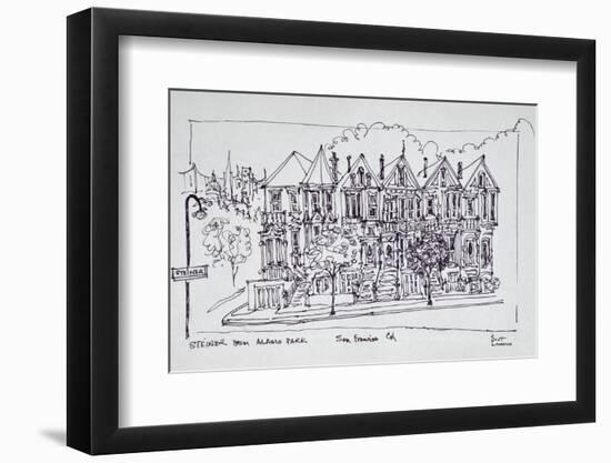 Painted Ladies Victorian architecture on Steiner Street, San Francisco, California-Richard Lawrence-Framed Photographic Print