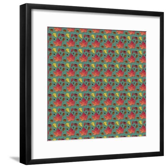 Painted Leaves Repeat-Leslie Wing-Framed Giclee Print