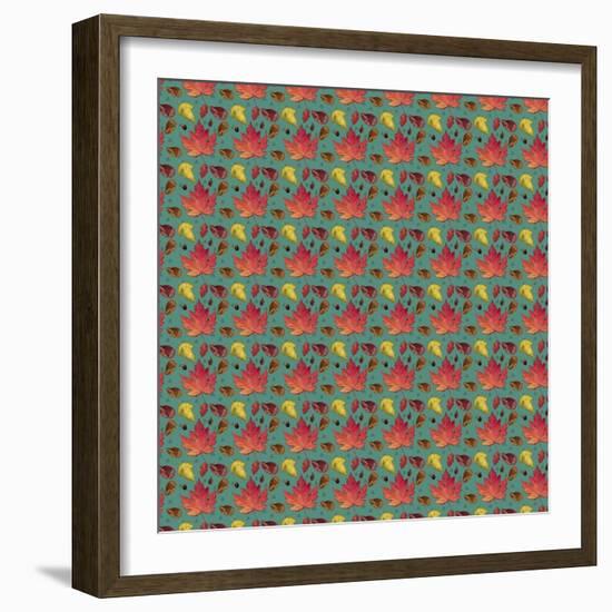 Painted Leaves Repeat-Leslie Wing-Framed Giclee Print