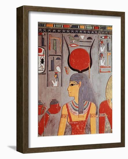 Painted Limestone Decoration in the Tomb of Horemheb-null-Framed Giclee Print