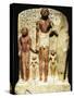 Painted Limestone Group Statue of Meinekhet with Family, from Reign of Thutmose-null-Stretched Canvas