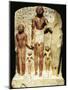 Painted Limestone Group Statue of Meinekhet with Family, from Reign of Thutmose-null-Mounted Giclee Print