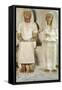 Painted Limestone Statue Group Depicting Meryre and His Wife Iniuia-null-Framed Stretched Canvas