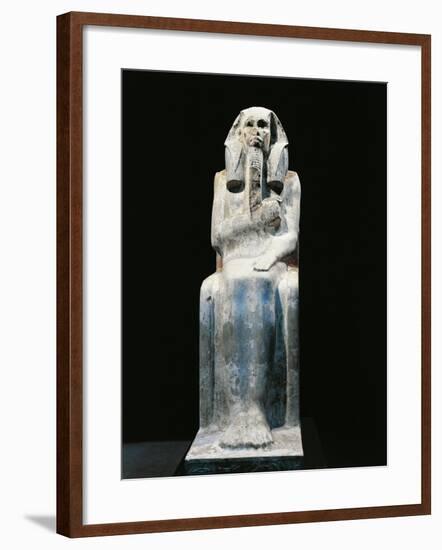 Painted Limestone Statue of Pharaoh Netjerikhet known as King Djoser, from Saqqara, Egypt-null-Framed Giclee Print