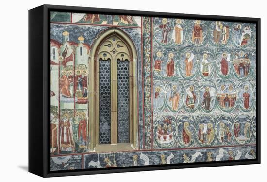 Painted Murals at Sucevita Monastery, a Gothic Church-Matthew Williams-Ellis-Framed Stretched Canvas