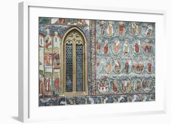 Painted Murals at Sucevita Monastery, a Gothic Church-Matthew Williams-Ellis-Framed Photographic Print