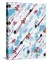 Painted Pattern textures in Blues Reds and black floral-Bee Sturgis-Stretched Canvas