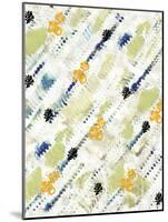 Painted Pattern textures in Greens and Yellows with Yellow floral-Bee Sturgis-Mounted Art Print