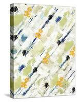 Painted Pattern textures in Greens and Yellows with Yellow floral-Bee Sturgis-Stretched Canvas