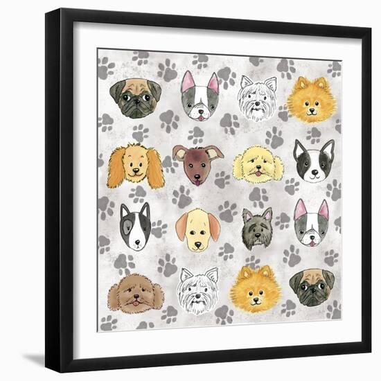 Painted Puppies-Elizabeth Caldwell-Framed Giclee Print