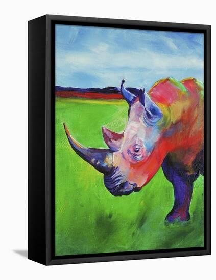 Painted Rhino-Corina St. Martin-Framed Stretched Canvas