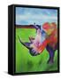 Painted Rhino-Corina St. Martin-Framed Stretched Canvas