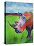 Painted Rhino-Corina St. Martin-Stretched Canvas