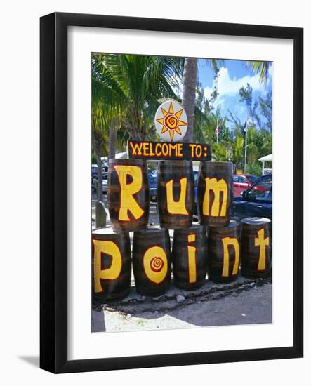 Painted Rum Barrels Rum Point Cayman Islands-George Oze-Framed Photographic Print