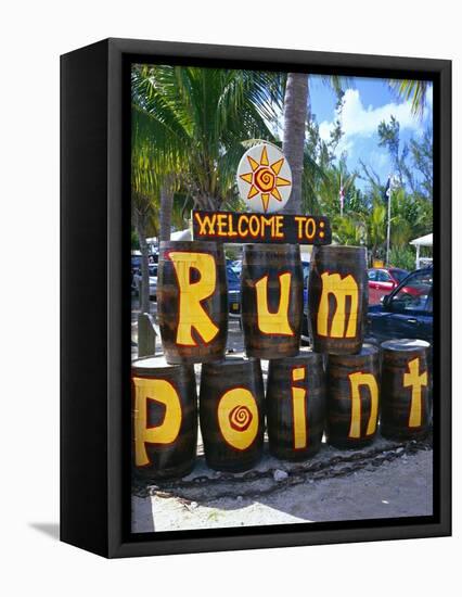 Painted Rum Barrels Rum Point Cayman Islands-George Oze-Framed Stretched Canvas