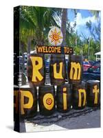 Painted Rum Barrels Rum Point Cayman Islands-George Oze-Stretched Canvas