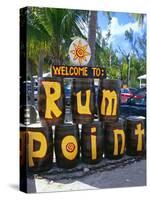 Painted Rum Barrels Rum Point Cayman Islands-George Oze-Stretched Canvas