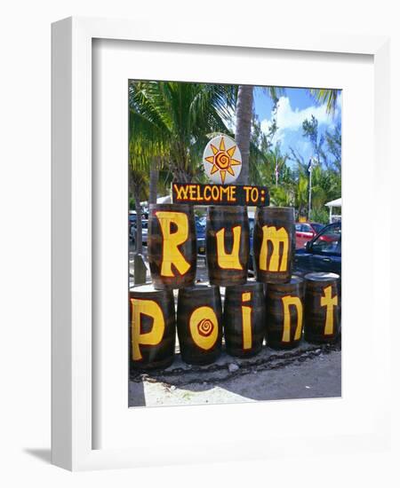 Painted Rum Barrels Rum Point Cayman Islands-George Oze-Framed Photographic Print