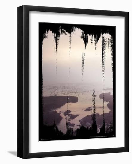 Painted Seaside II on Black-Laura Marshall-Framed Art Print