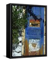 Painted Shutter, Chania Old Town, Crete, Greek Islands, Greece, Europe-Jean Brooks-Framed Stretched Canvas