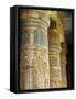 Painted Sunken Relief Carving Adorns Columns in the Mortuary Temple of Ramses Iii on the West Bank -Julian Love-Framed Stretched Canvas