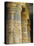 Painted Sunken Relief Carving Adorns Columns in the Mortuary Temple of Ramses Iii on the West Bank -Julian Love-Stretched Canvas