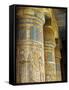 Painted Sunken Relief Carving Adorns Columns in the Mortuary Temple of Ramses Iii on the West Bank -Julian Love-Framed Stretched Canvas