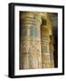 Painted Sunken Relief Carving Adorns Columns in the Mortuary Temple of Ramses Iii on the West Bank -Julian Love-Framed Photographic Print