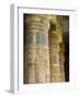 Painted Sunken Relief Carving Adorns Columns in the Mortuary Temple of Ramses Iii on the West Bank -Julian Love-Framed Photographic Print