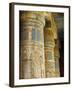 Painted Sunken Relief Carving Adorns Columns in the Mortuary Temple of Ramses Iii on the West Bank -Julian Love-Framed Photographic Print