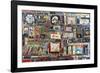 Painted tiles on the Clock Tower of the Gabriadze puppet theatre, Tbilisi, Georgia, Caucasus, Asia-G&M Therin-Weise-Framed Photographic Print