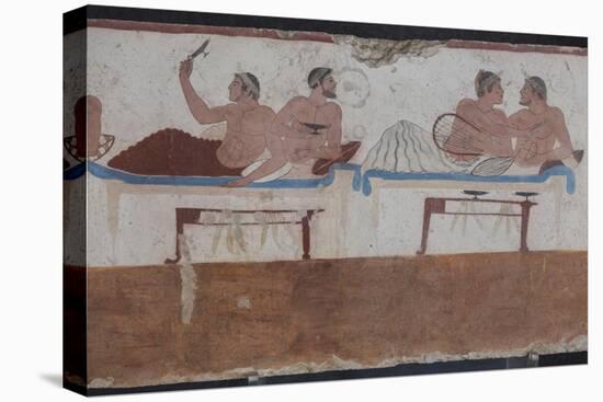 Painted Tomb of the Diver Detail, National Archaeological Museum, Paestum, Campania, Italy-Eleanor Scriven-Stretched Canvas
