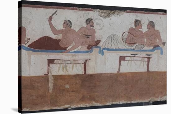 Painted Tomb of the Diver Detail, National Archaeological Museum, Paestum, Campania, Italy-Eleanor Scriven-Stretched Canvas