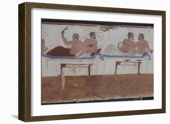 Painted Tomb of the Diver Detail, National Archaeological Museum, Paestum, Campania, Italy-Eleanor Scriven-Framed Photographic Print