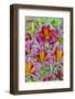 Painted tongue flowers in purple and gold-Darrell Gulin-Framed Photographic Print