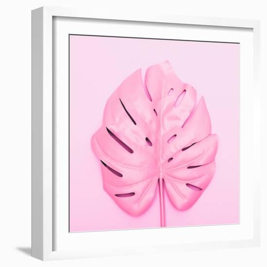 Painted Tropical Palm Leaf of Monstera-Katya Havok-Framed Photographic Print