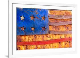 Painted US flag, Georgia, USA-Panoramic Images-Framed Photographic Print