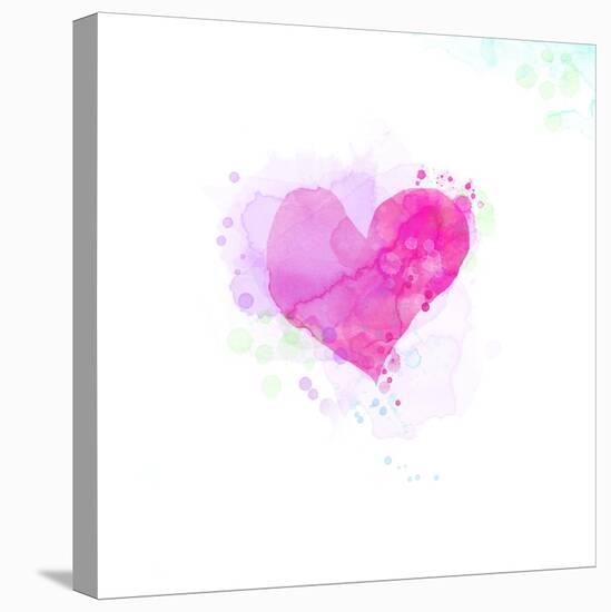 Painted Watercolor Heart-lozas-Stretched Canvas